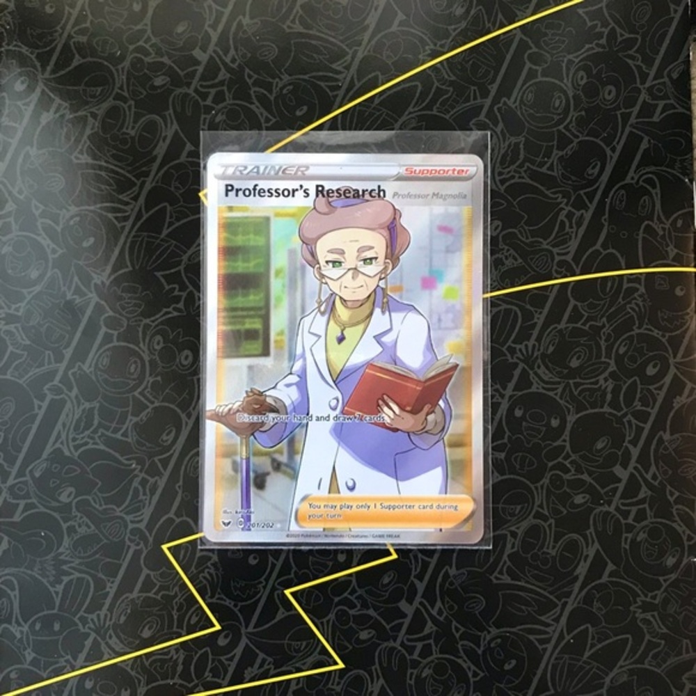 Professor's Research Trainer Full Art Hyper Rare Authentic Pokemon Card #201/202